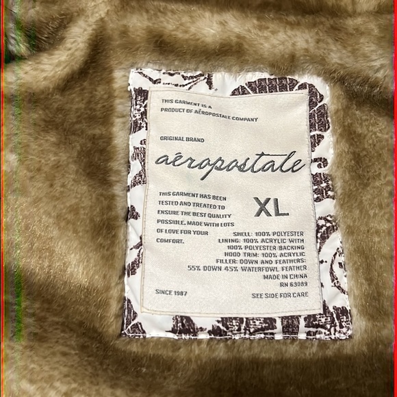 EUC Aeropostale White & Brown Faux Fur lined Vest Size XL - Picture 5 of 13